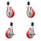 Service Caster 5 Inch 316SS Red Poly Swivel 1-7/8 Inch Expanding Stem Caster Brake SCC, 2PK SS316EX20S514-PPUB-RED-2-TLB-2-178 - alternate 1